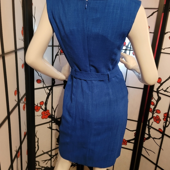 ELLEN TRACY. .COB BLUE PENCIL DRESS W/BELT SIZE 2 NEW TAGS ON - Picture 10 of 11